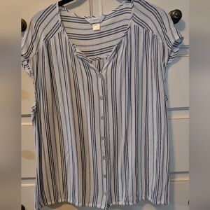 CJ Banks Button Down Sleeveless Blouse Size 1X